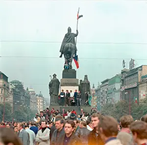 Libor: St.Wenceslas monument - protest - protesters - Prague