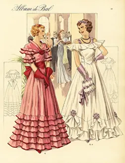 Decolletage: Style dresses in taffetas, 1935