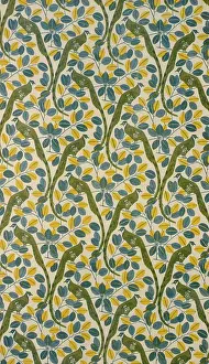 Repeated: Stylised design with birds and leaves