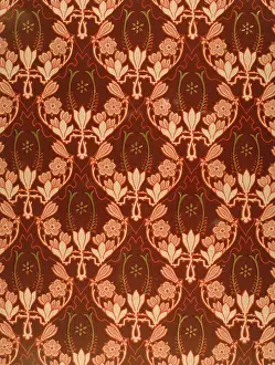 Repeated: Stylised floral design in brown and cream