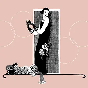 History Repeats Itself: Stylish 1920s Lady on blush pink background
