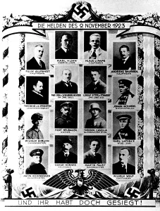 Putsch: Stylization of martyrs of the NSDAP, 1923