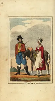 Styrian: Styrian peasants with donkey, 1818