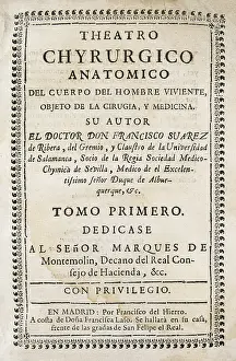Medicina: SUAREZ de RIBERA, Francisco (s.XVIII). Spanish