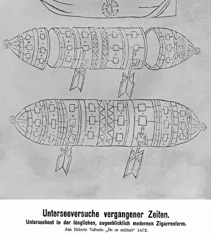 1472: Submarine by Roberto Valturio, 1472