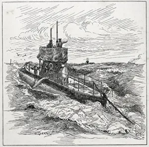 Risen: A submarine at the surface with spotters in the turret