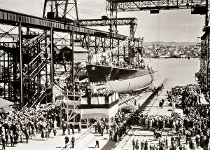 Vallejo: Submarine Uss Swordfish Launching at Mare Island