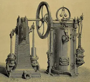 Americana: Submerged pump pistons. Supply cities. Engraved by Decreef