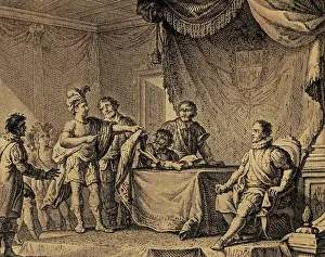 1807: Submission of Sayri Tupac. Engraving