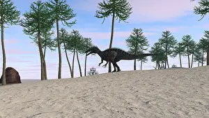 Suchomimus: Suchomimus in a prehistoric environment