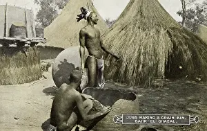 Ghazal: Sudan - Jur Tribesman making a Grain Bin