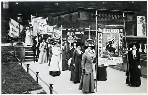 Suffrage Procession - Outside Liverpool Central Library