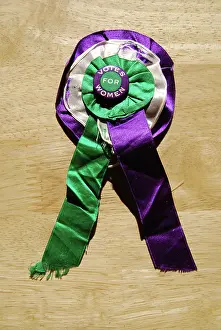 Suffragette Badge on Rosette W.S.P.U