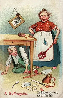 Cowers: Suffragette Beats Husband