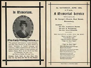 Baumgarten: Suffragette Emily Wilding Davison In Memoriam
