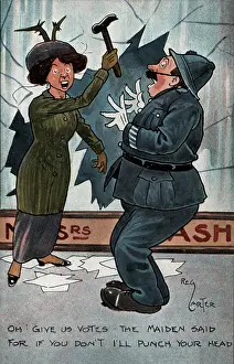 Confronts: Suffragette Hammer Policeman Broken Window