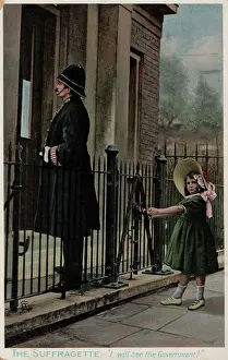 Clings: Suffragette Holding Railings