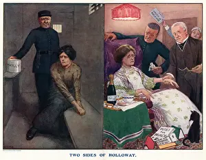 Implies: Suffragette in Holloway Prison Mrs. Pankhurst