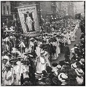Wspu: Suffragette procession in London 1910