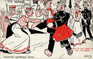Abound: Suffragette, Safe in the Arms of a Policeman