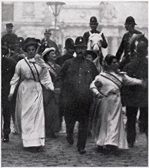 Suffragists: Suffragettes demand to see Mr. Asquith at Parliament