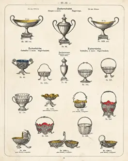 Wurttembergische: Sugar bowls, cups and baskets