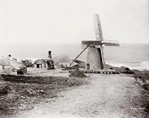 Barbados: sugar works and windmill Barbados, West indies
