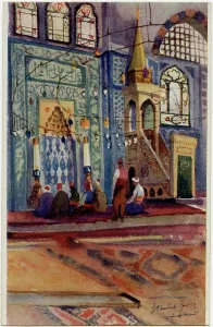 Sinan: Sultan Ahmed Mosque - Istanbul, Turkey, Interior with Minbar