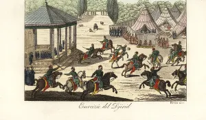 Verico: The Sultan watching young men battle with djerid spears