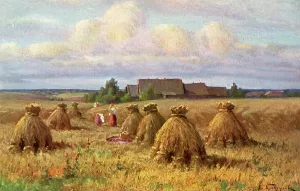 Stook: Sultry day during the harvest, Russia