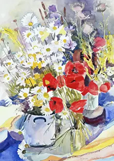 Mathers: A Summer Bouquet ' daisies and poppies