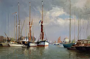 Denton: Summer Evening ' boats in harbour