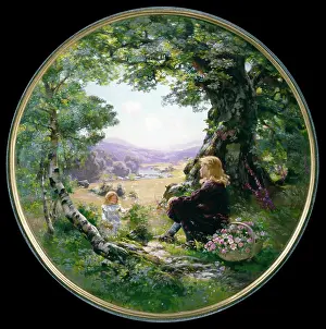 Sunlit: Summer landscape with children