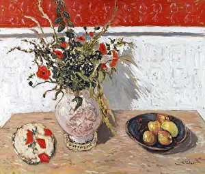Blaker: Summer Still Life ' vase of poppies etc