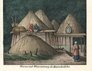 Itelmen: Summer and underground winter houses of the