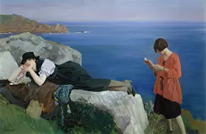 Summertime, Cornwall – women on a cliff