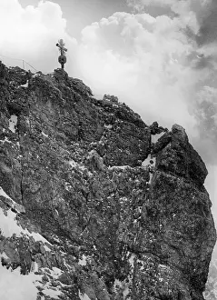 Meters: Summit cross on the Zugspitze, 1935