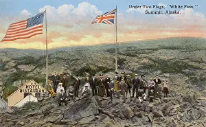 Alaskan: The Summit of White Pass, Alaska - Two flags