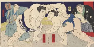 Sumo: Sumo bout between Hitachiyama and Umenotani