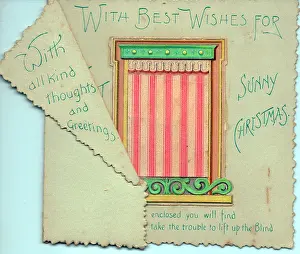 Puns: Sun blind with comic verse on a Christmas card