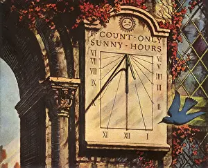 Dial: Sun Dial and Blue Bird