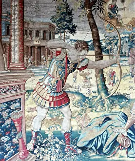 Allegoric: Sun god Sol and archer, detail of Der Einfluss des Planeten