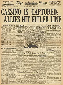 Castleforte: The Sun front page Allies capture Monte Cassino