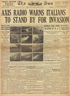 Oberhausen: The Sun front page Allies prepare to invade Sicily