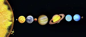 Diagram: The Sun and planets of our solar system