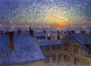 Radiating: Sun Rises Over Rooftops