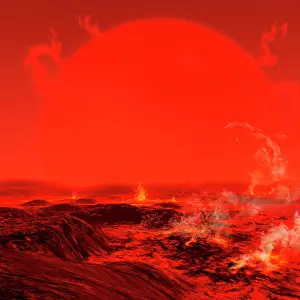 Sun Like: The sun seen from a molten earth 3 billion years from now