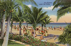 Sunbathers: Sunbathers on Miami Beach, Florida, USA