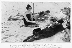 Sunbathers: Sunbathers at Palm Beach, Florida including the