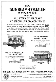 Coatalen: Sunbeam -Coatalen Aero Engine Range 1922